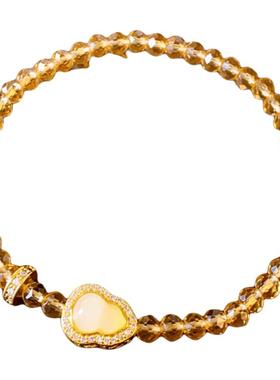 金色微镶贝壳葫芦茶晶串珠手串