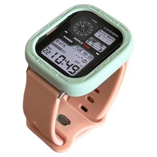 拼色硅胶软壳适用Redmi手表4红米watch5运动表带新款保护壳esim套