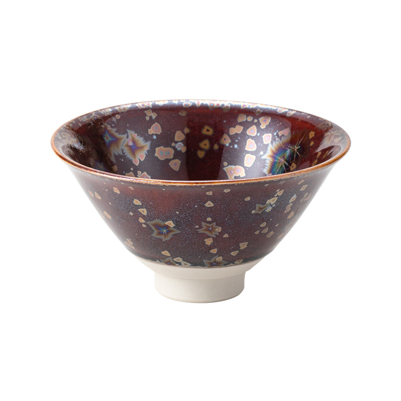 日本进口清水烧天目茶盏品茗杯高档手工日式主人杯虹彩建盏茶杯子