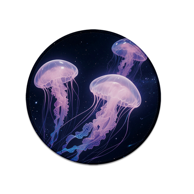 白泽梦幻星空粉紫发光防滑鼠标垫