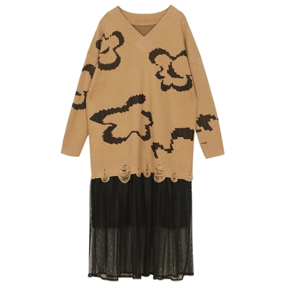 miidii谜底时髦毛线裙针织