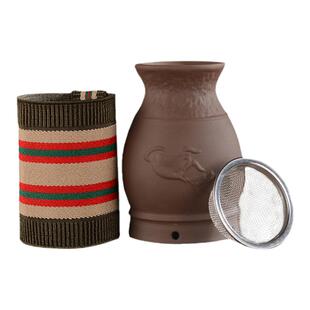 紫砂艾灸罐陶瓷盒随身灸家用刮痧杯柱固定架馆专用筒仪艾炙工器具