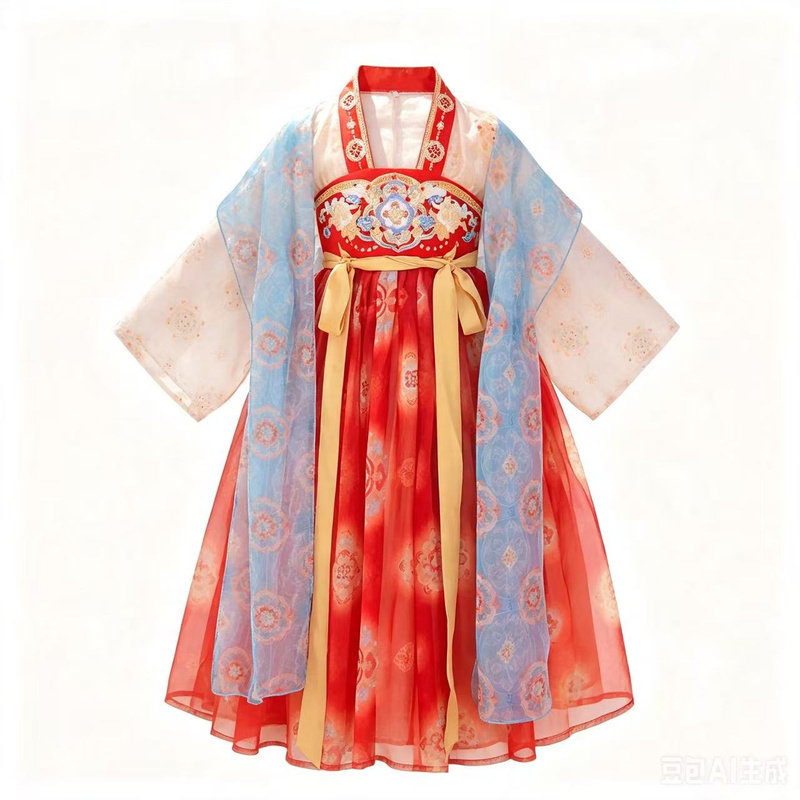 汉服女童宋制襦裙秋款超仙公主连衣裙长袖女宝国风套装中秋节演出