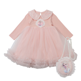 女童爱莎公主裙2025秋装新款裙子小女孩生日冬裙儿童艾莎连衣裙