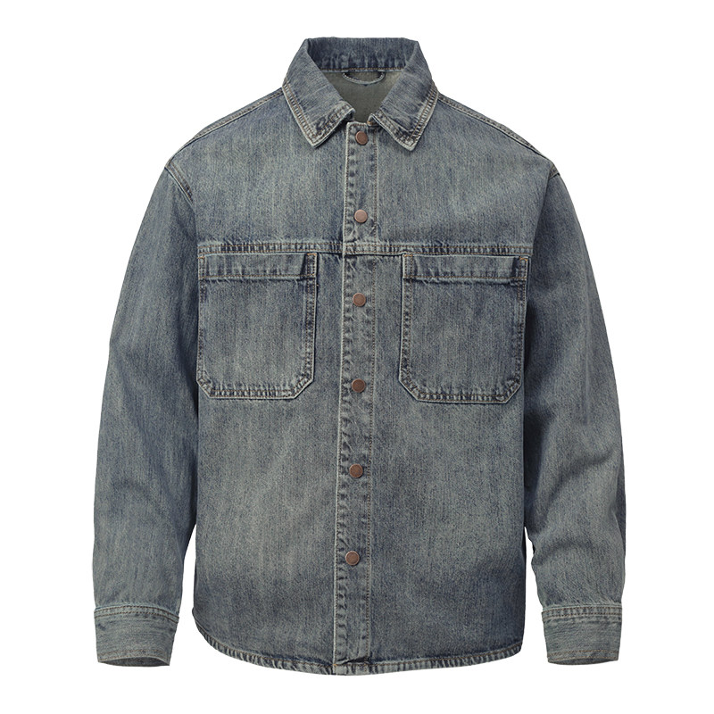 秋冬牛仔衬衫男新款休闲上衣外套