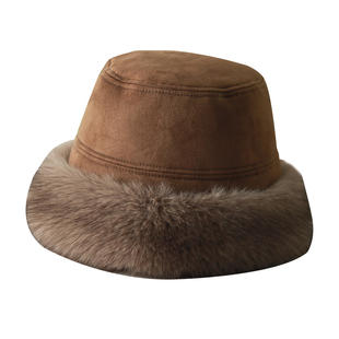 双面可戴麂皮绒蒙古帽女冬季护耳加厚毛绒保暖蒙古帽百搭时尚盆帽