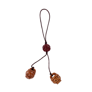 桃木挂件桃核手机链随身佩戴朱砂汽车钥匙扣核桃木宝宝成人男女孩手机壳原创U盘转运手工