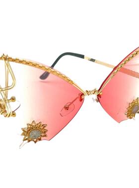 美国代购手作蝴蝶翅膀渐变墨镜