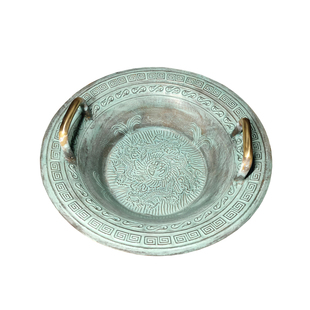 仿古青铜器龙洗盆婚庆铜盆盆跳水共振盆鱼洗沃盥礼器匜金盆洗手