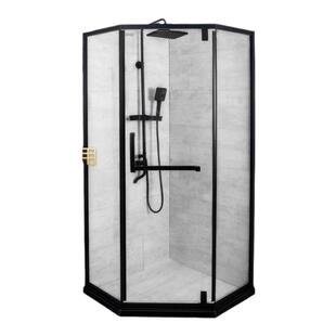 定制浴室钻石型淋浴房家用 304不锈钢整体隔断简易卫生间玻璃浴屏