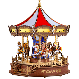 若来旋转木马音乐盒diy手工八音盒创意生日新年礼物闺蜜送女生