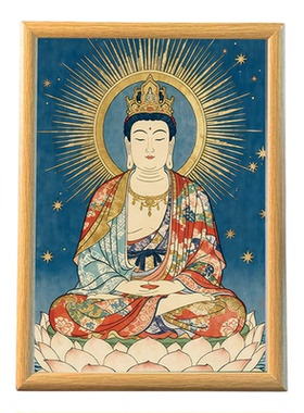 中式国风八大守护神佛像相框
