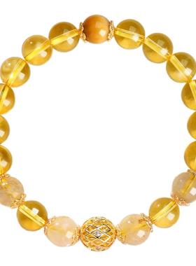 普陀山黄水晶手链女款招财手串轻奢一夜暴富转运珠送闺蜜礼物