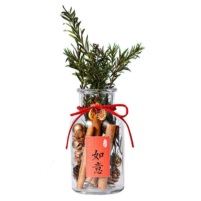 肉桂生财摆件瓶子工位办公室乔迁新居开业招财发财位干花香薰摆件