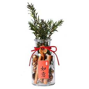 肉桂生财摆件瓶子工位办公室乔迁新居开业招财发财位干花香薰摆件
