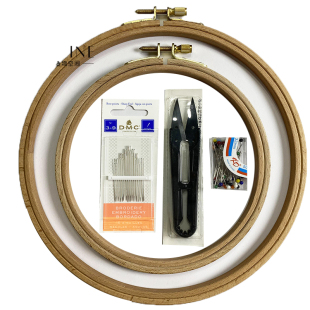 新手入门DIY手工刺绣工具套装榉木绣绷刺绣针纱剪珠针大头针全套