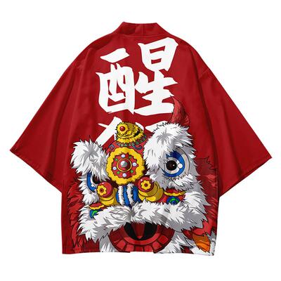 国潮醒狮七分袖防晒服道袍