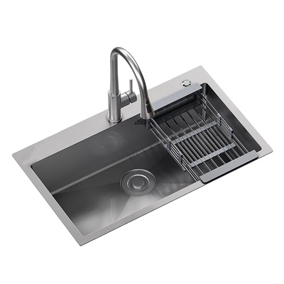 悍高304不锈钢压纹四孔瀑布水槽