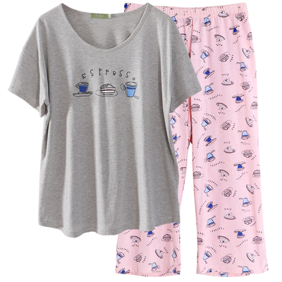 250斤大码宽松短袖家居服薄棉质