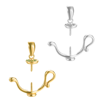 珍珠配件diy吊坠扣头路路通扣子