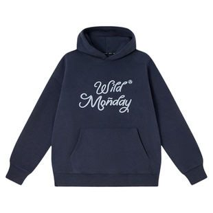 吕小虎ACTUP 美式休闲加绒连帽卫衣男冬季加厚上衣青少年刺绣帽衫