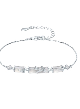 周六福竹节手链女S925银玉髓手饰高级感小众百搭送女友节日礼物