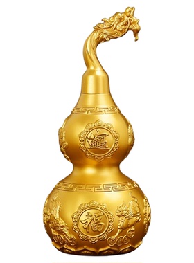 铜葫芦摆件全黄铜开盖空心开口