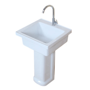 莱菲特阳台洗衣池立柱洗衣槽小号家用陶瓷水槽庭院洗菜洗衣盆台盆