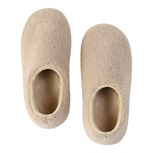 牛筋底足弓盆底冬季毛毛绒棉鞋居家办公室保暖防滑室内拖鞋情侣款
