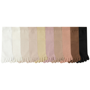 五指袜子女春秋款五趾袜防臭透气吸汗中筒分趾袜秋冬季黑白色夏款