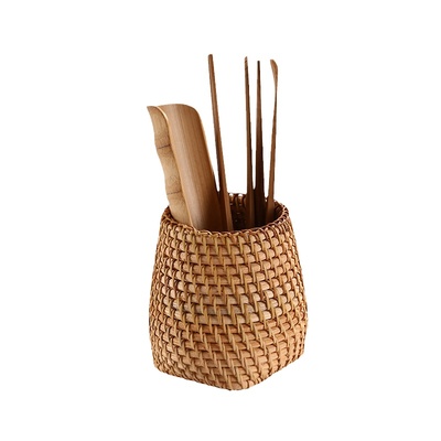 茶道六君子套装茶则藤编茶具配件