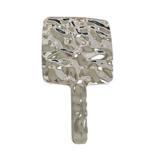 ins风复古手持化妆镜高级感补妆手柄镜女随身便携轻奢手拿小镜子