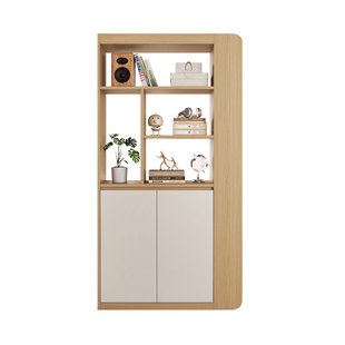 原木风客厅双面玄关柜对门储物柜家用门口鞋柜隔断柜一体屏风实木