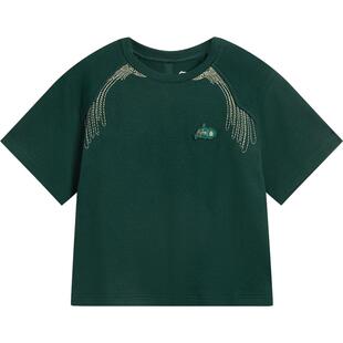 李宁中国文化系列故宫联名短袖T恤女官方新款圆领宽松春夏运动服