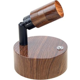 led射灯免接线免打孔可调焦氛围灯中古风客厅卧室床头灯充电壁灯