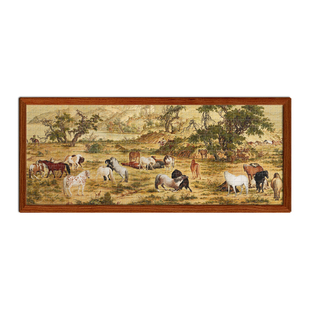 迪爱歪2026年新款拼图1000片马到功成百骏图带相框客厅装饰挂画