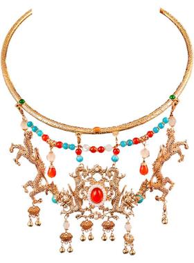 合金琉璃项圈女龙纹样