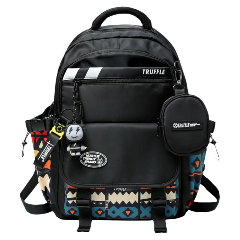 TRUFFLE潮牌民族风双肩包女初中高中书包男小学生大容量旅行背包