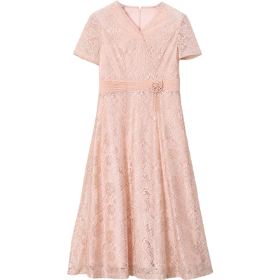 高端婚宴礼服镂空蕾丝连衣裙女