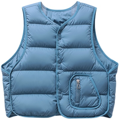 雅鹿加厚羽绒马甲无领内胆