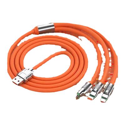 120W一拖三数据线超级快充三合一适用苹果vivo华为安卓闪充tp手机多功能车载一拖三typec充电器线三头tpyec