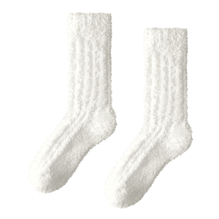 子墨珊瑚绒袜子男冬季加厚地板袜保暖加绒家居睡眠袜中长筒睡觉袜