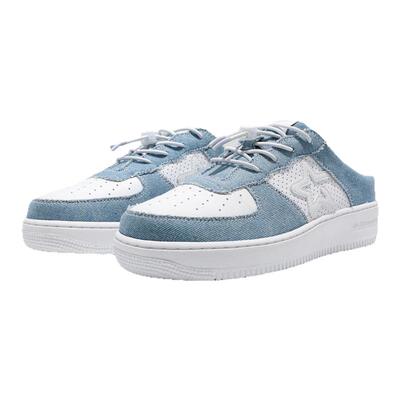 经典牛仔配色情侣运动半拖鞋