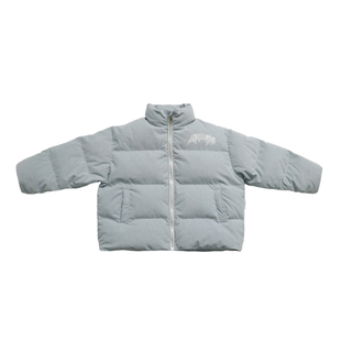 Q宝家童品12月新款 男童灯芯绒羽绒服冬季白鸭绒儿童保暖面包服潮