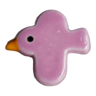 12mm一颗价英国Textile Garden光亮玫瑰粉飞鸟造型纽扣