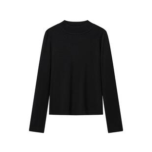 森马针织衫女毛衣黑色羊毛衫冬灰色2024新款气质秋冬黑色打底衫