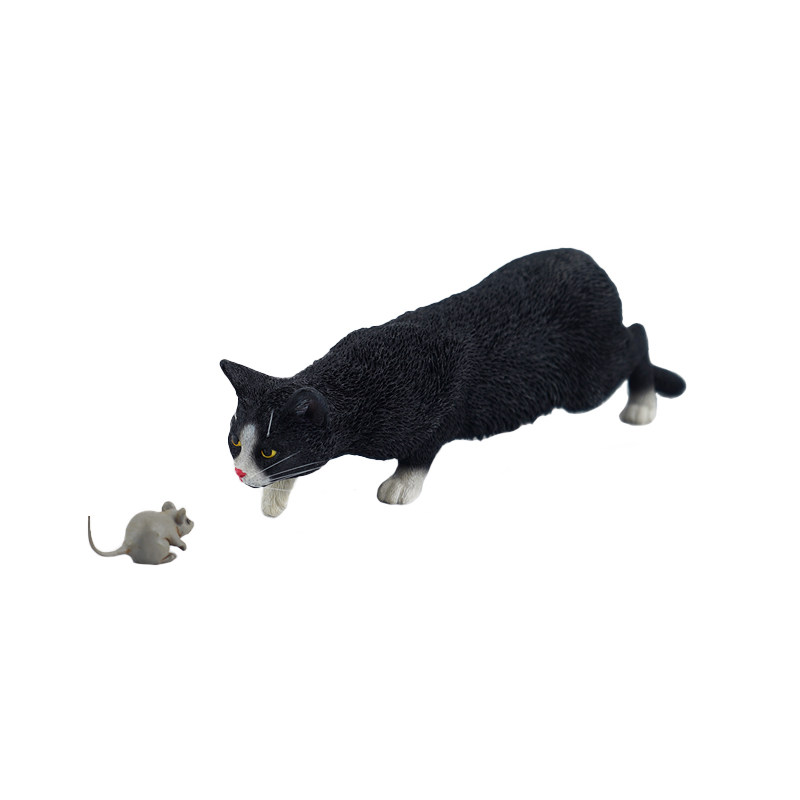 【JXK官方店】田园猫抓老鼠摆件