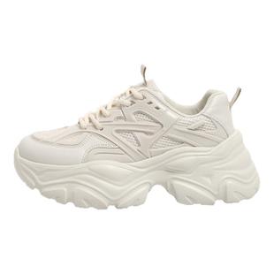 环球厚底老爹鞋女款2026新款春季超火增高鞋百搭小白鞋休闲运动鞋