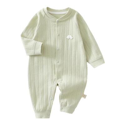 婴儿秋季纯棉小月龄宝宝对开哈衣