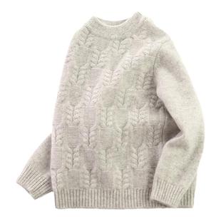 康赛妮羊绒100%纯山羊绒针织衫宝宝毛衣儿童羊绒衫男童秋冬款加厚